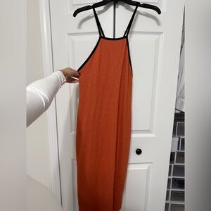 Zara Vibrant Orange Backless Dress